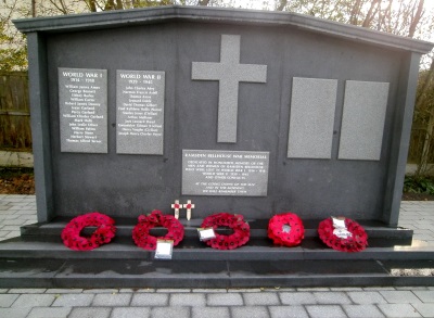 Memorial with poppies